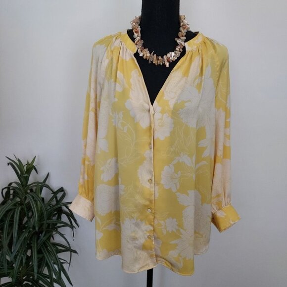 H&M Yellow Floral Blouse - Picture 1 of 9